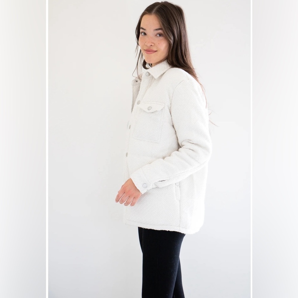 PRIV NWT Rory Mid-Length Puffer Shacket - Cream Large - Picture 7 of 7